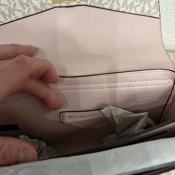 NWT Michael Kors Lita Medium Two-Tone Logo Crossbody Bag - Picture 6 of 7